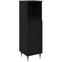 VidaXL Badschrank Schwarz Eiche 30x30x100 cm Holzwerkstoff