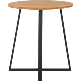 Andas Esstisch "Crocus", beige (natur, schwarz, natur), B:70cm H:75cm T:70cm, Tische, Esstisch, Tischplatte aus massivem Eichenholz