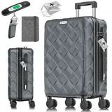 Kesser KESSER® Reisekoffer Koffer ABS Hartschalenkoffer mit Zahlenschloss, Kofferwaage & Reisebrieftasche 360° Rollen Koffer für Business & Reise Trolley