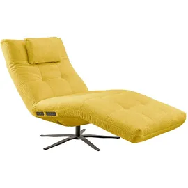 KAWOLA Relaxliege LETICIA Polyester 70 x 100 x 200 cm Gelb mit Nackenkissen