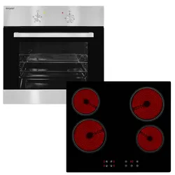EXQUISIT Backofen-Set "BAKO555601", A (A+++-D), grau (edelstahl), Herdsets
