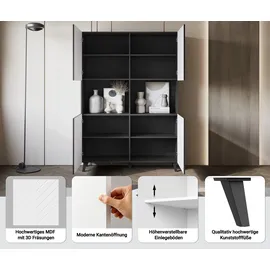 Home Affaire Highboard 120 x 168 x 39 cm Schwarz