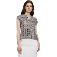 Betty Barclay Schlupfbluse kurzarm in Schwarz/Beige | Gr.: 44