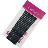 Efalock Professional Duchesse Haarklammern schwarz matt 12 Stück 7 cm