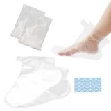 WHYCNJL 200 Stück fußmaske Clear Plastic Einwegstiefel Paraffin Bad Liner Fussmaske für die Fußpediküre Hot Spa Wax Treatment Fußabdeckungen Taschen Paraffin Fußmaske Socken