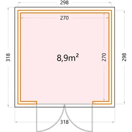 Telluria Classico 3,18 x 3,18 m Lichtgrau