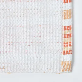 Homescapes Badematte Orange/Weiß Gestreift 60 x 40 cm