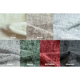 kaiser möbel Ecksofa, U-form Sofa Grand modular stoff Haga Hellgrau - Hellgrau