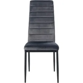 CLP Esszimmerstuhl Mayfair Samt grau 4er Set