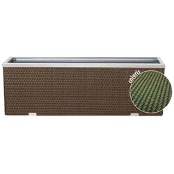 Polyrattan Pflanzgefäß mit Aluminiumrahmen