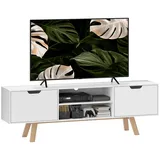 Homcom TV-Schrank Lowboard 150 x 39 x 50 cm Weiß MDF