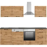 kochstation »KS-Lani, mit MDF-Fronten«, Breite 240 cm, wahlweise mit E-Geräten, Höhen-Ausgleichsfüße 0-4 cm