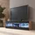 komodee Tivoli Lowboard 140 x 40,5 x 35,5 cm Schwarz/Wotan/Blau Glas/Holz