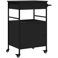 VidaXL Küchenwagen Schwarz 56x43x89,5 cm Holzwerkstoff