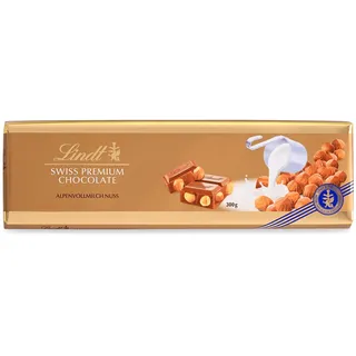 Lindt Schokolade Vollmilch Nuss | 300 g Tafel | Aus feinster Vollmilch-Schokolade mit ganzen Nüssen | Schokoladengeschenk