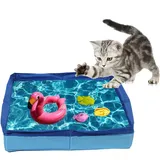 Giwoatln Faltbares Hundebad - 50x50x10cm Schwimmbecken Für Hunde Hundepool Faltbarer Klein Katzenpool Klappbar Eckig Swimmingpool PVC Planschbecken Für Große Kleine Hunde Katzen