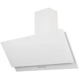Respekta kopffreie Schräghaube Dunstabzugshaube Abzugshaube Wandhaube Glas 90 cm weiss / 3 Leistungstufen / Abluft und Umluft / LED