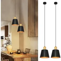 Nettlife Pendelleuchte Vintage Esszimmer 2x E27 Weiß Industrial Metall Retro Hängeleuchte, Höhenverstellbar, LED wechselbar, Innen Pendellampe für Küche Wohnzimmer Bar Resturant schwarz Säulenförmig