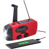 Solar Radio, Solar Dynamo Kurbel Radio FM AM NOAA Tragbares Outdoor Kurbelradio, LED Licht Notfallradio Solar Handkurbel Radio mit 40 mm 8 Ω 1 W Lautsprecher, 400mA Batterie