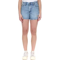 LEVI ́S 80s Mom Damen Shorts im Destroyed-Look Baumwoll-Hose Denim kurze Hose A46950001 Blau - W24