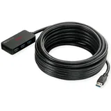 Roline USB 3.2 Gen 1 4-Port Hub mit Repeater, schwarz, 10 m