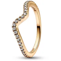 Pandora 162539C01 Damenring Funkelnde Welle Goldfarben, 50/15,9