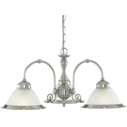 American Diner - 3-flammige Deckenleuchte, Satin Silber, Säure Glas