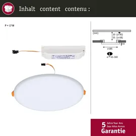 Paulmann Veluna VariFit LED-Einbaupanel 14W rund Transparent