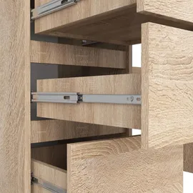 akord furniture factory PC-Schreibtisch AKORD A11 Sonoma-Eiche mit 6 Schubladen B135 x H77 x T50 cm - Hellbraun