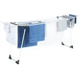 Idmarket - Wäscheständer Ultra Grau Und Weiß 160 Bis 211.5 Cm Ausziehbarer Wäscheständer Zusammenklappbar