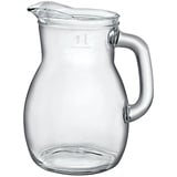 Bormioli Rocco Jug, 33.75 Ounce, Set of 6 Glaskanne 146160 mu3321990 Bistrot Karaffe 1.0-/, Glas, Durchsichtig, one Size