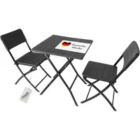 Lemodo Klappbares Balkonmöbel Set 3-teilig, 2x Balkonstühle + 1x Balkontisch, Holzoptik