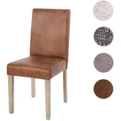Esszimmerstuhl Littau, K√ochenstuhl Stuhl, Stoff/Textil MVG-zertifiziert ~ Wildlederimitat, braune Beine