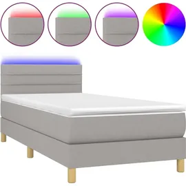 vidaXL Boxspringbett 100 x 200 cm Hellgrau