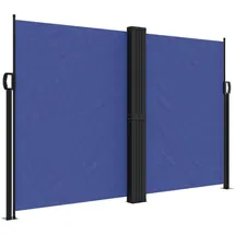 furnicato Seitenmarkise 160 x 600 cm Blau Polyester