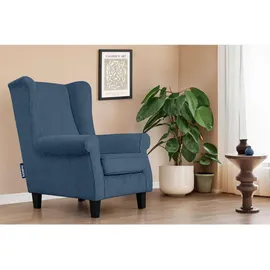 Konsimo Ohrensessel Miles 82 x 105 x 97 cm Blau