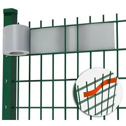 KARAT Sichtschutzstreifen PVC - für Gittermatten-Zäune - Effektiver Sichtschutz - 19 x 3500 cm / Grau