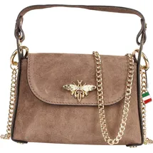 FLORENCE Umhängetasche Wildleder Taupe/Beige
