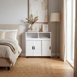 [en.casa] Fadeskimma Beistellschrank 69,5 x 71,5 x 20 cm Weiß