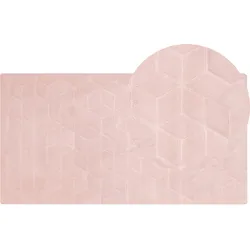 Kunstfellteppich Kaninchen rosa 80 x 150 cm Shaggy THATTA