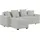 Ecksofa 217 cm L-Form Polyester 3-Sitzer Beige