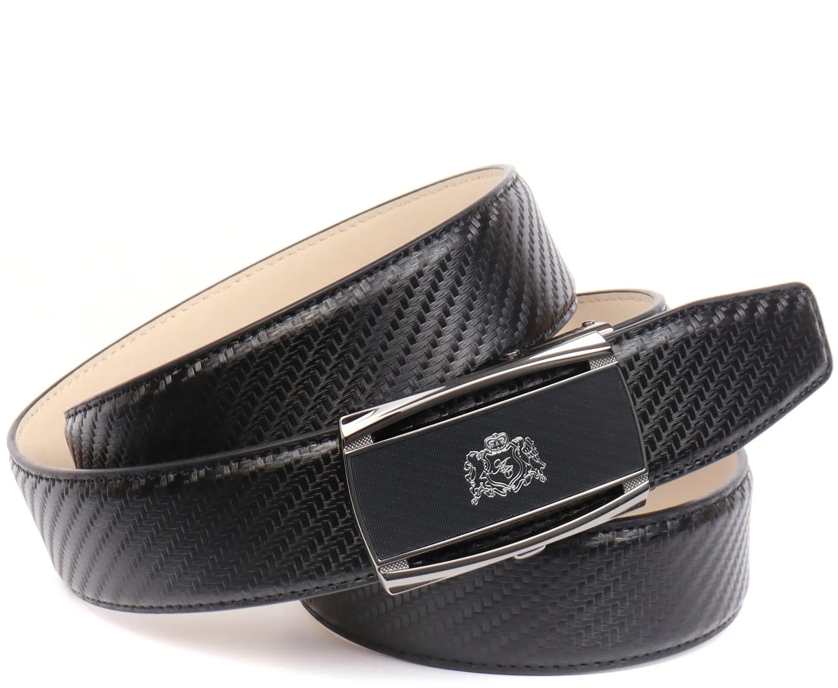 Anthoni Crown Ledergürtel, mit Hartglas-Schließe und eleganter Flechtoptik Anthoni Crown schwarz 115