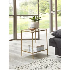 Haku-Möbel Beistelltisch Gold Transparent Metall 39 x 55 cm