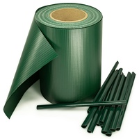Trisens PVC Sichtschutz Streifen Privatsphäre Doppelstabmatten Zaun Folie Grün, 175m (5x 35m)