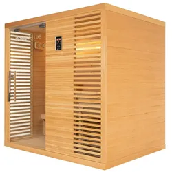 Home Deluxe GmbH HOME DELUXE - Traditionelle Sauna - NEOLA - 200 x 160 x 200 cm - für 5 Personen - Fichtenholz, inkl. Saunaofen I Dampfsauna Aufgusssauna