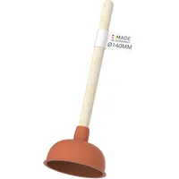 Kirchhoff Pömpel Ausgussreiniger mit Holzgriff 14 cm rot