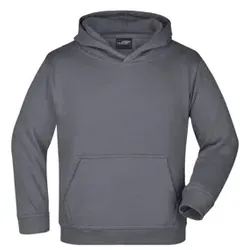 Kinder Kapuzensweatshirt JN047K, graphit, Größe L - graphit - L