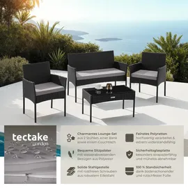 Tectake tectake® Rattan Gartenset Palese für 4 Personen