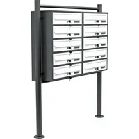 Wiltec 10er Briefkastenanlage Weiß/Anthrazit