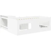 vidaXL Hochbett mit Schreibtisch 80 x 200 cm Holz weiß